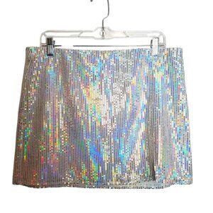 H&M Divided Sequin Mini skirt Festival Disco Costume Rave Halloween Cosplay L